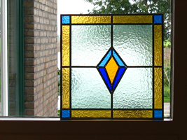 Glas-in-lood raam na solderen